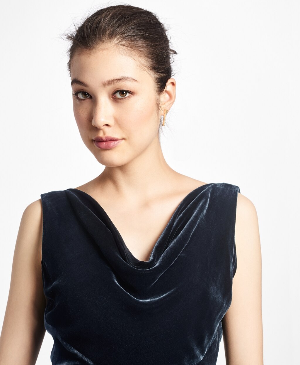 Brooks Brothers Women Sleeveless Silk-Blend and Velvet Evening Gown