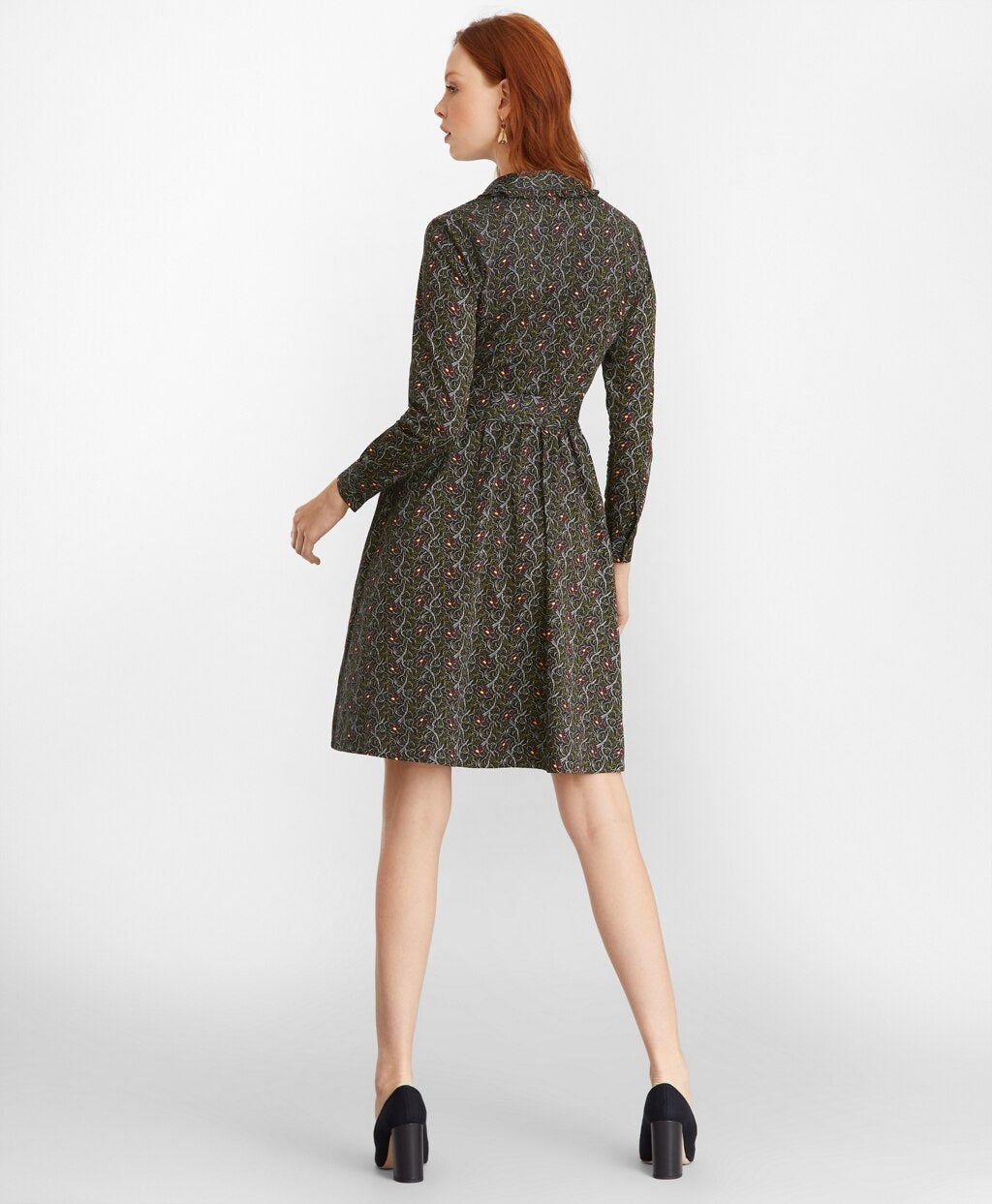 Brooks Brothers Women Violette-Print Cotton Sateen Shirt Dress