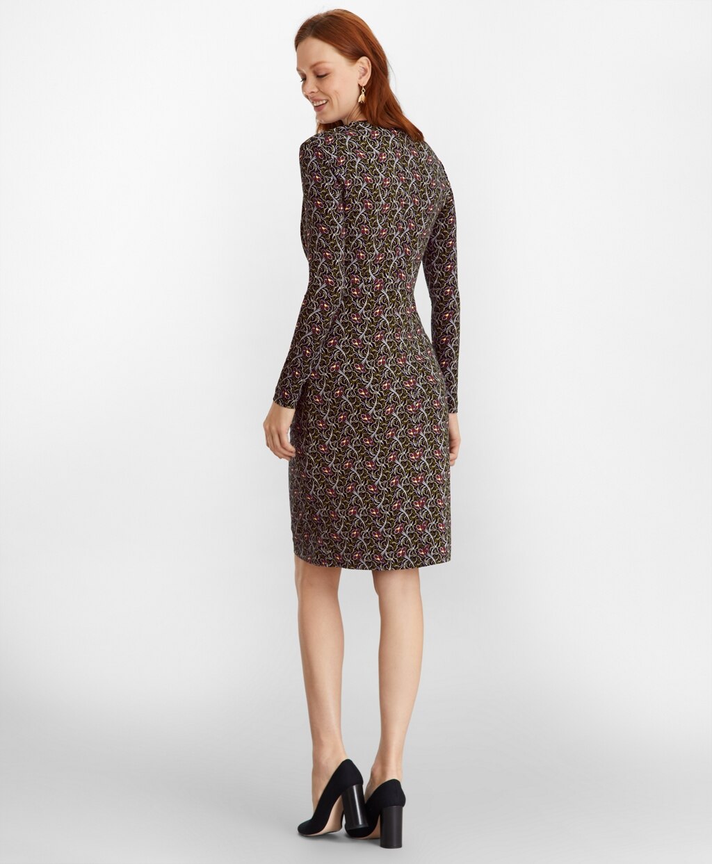 Brooks Brothers Women Violette-Print Jersey Faux Wrap Dress