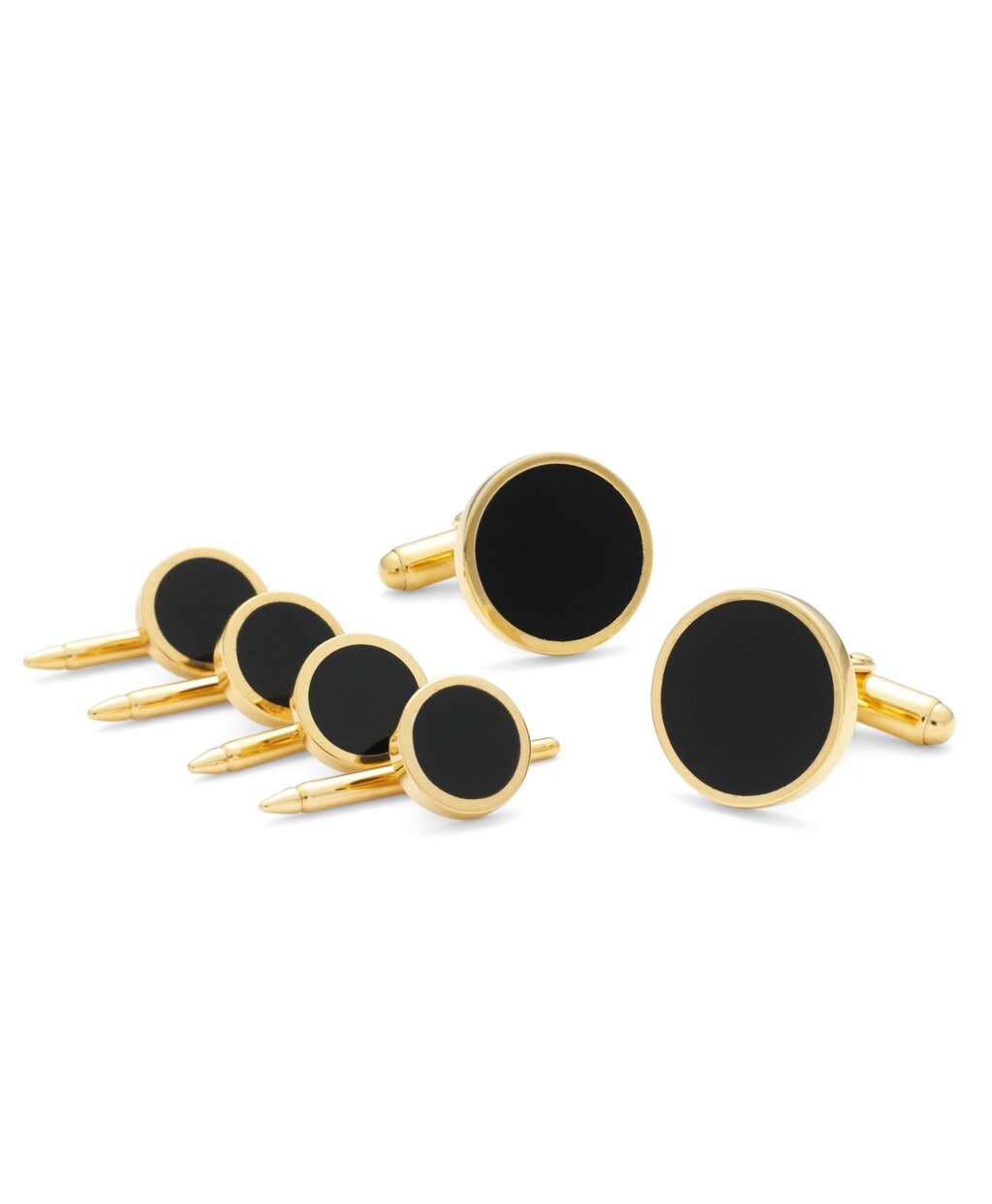 Brooks Brothers Men Onyx & Gold Stud Set