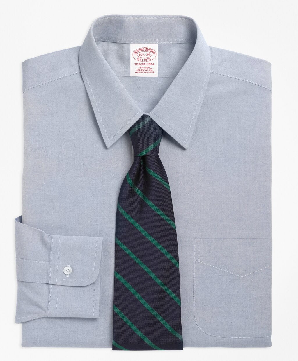 Brooks Brothers Men Traditional Relaxed-Fit Dress Shirt, Non-Iron Point Collar