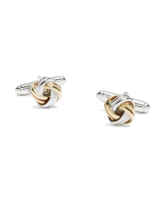 Brooks Brothers Men Gold-on-Silver Knot Cuff Links