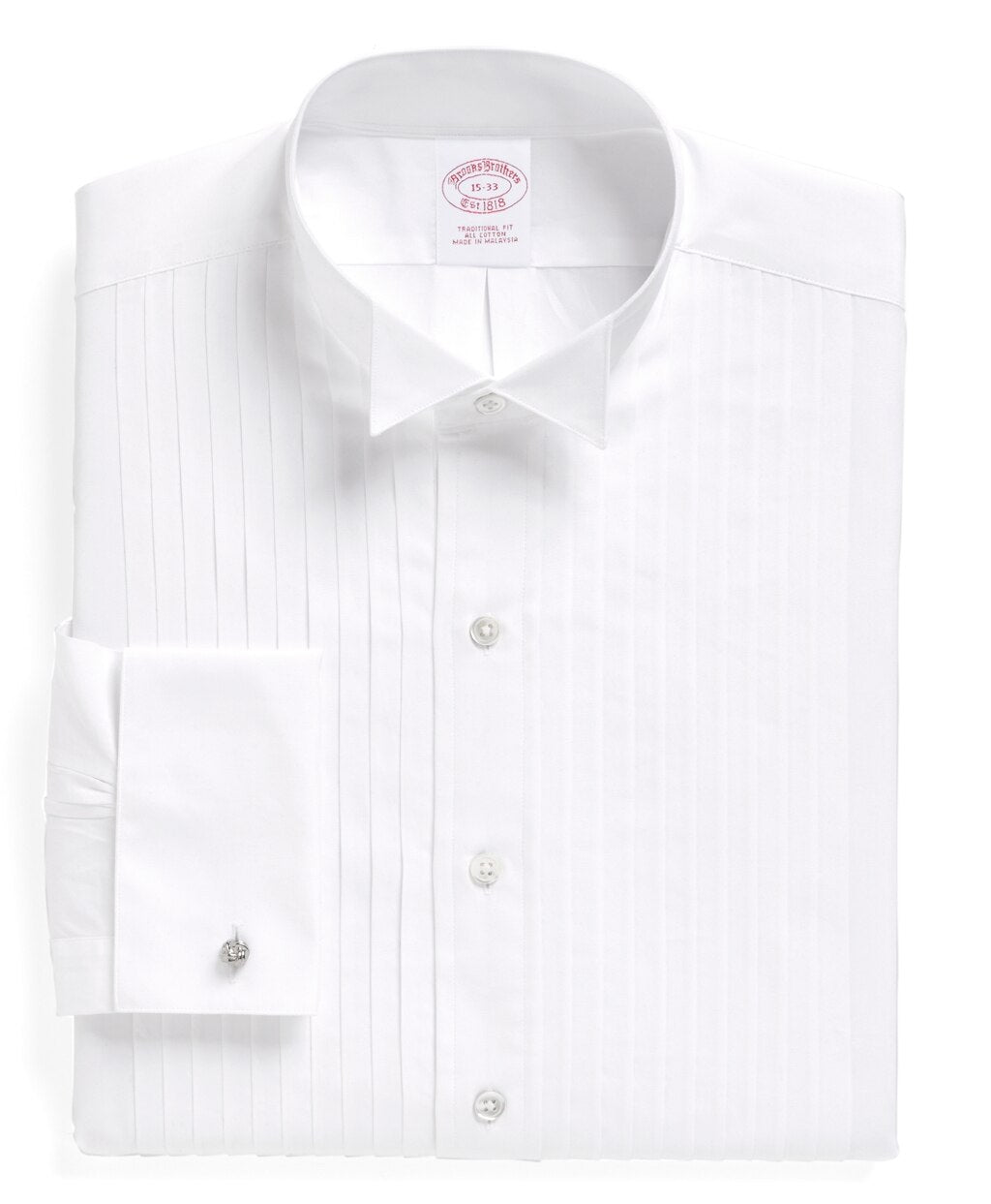 Brooks Brothers Men Traditional Fit Ten-Pleat Wing Collar Tuxedo Shirt