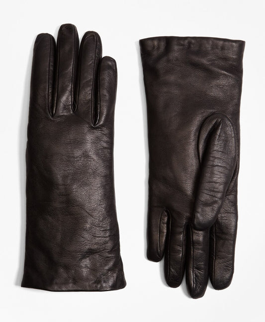 Brooks Brothers Women Cashmere Lined Leather Gloves