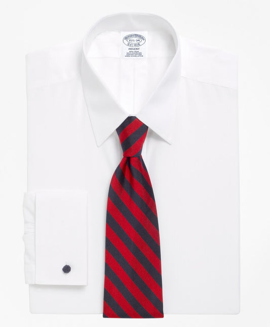 Brooks Brothers Men Regent Fitted Dress Shirt, Non-Iron Point Collar French Cuff