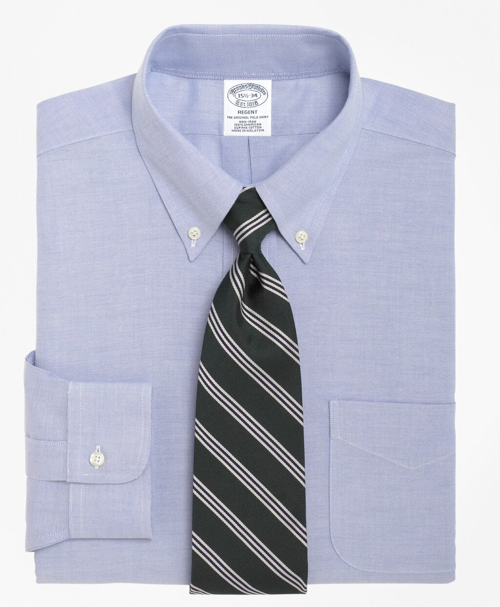 Brooks Brothers Men BrooksCool® Regent Fitted Dress Shirt, Non-Iron Button-Down Collar