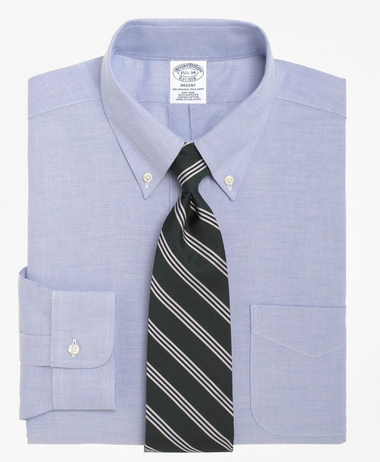 Brooks Brothers Men BrooksCool® Regent Fitted Dress Shirt, Non-Iron Button-Down Collar