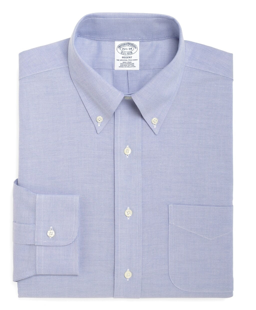 Brooks Brothers Men BrooksCool® Regent Fitted Dress Shirt, Non-Iron Button-Down Collar
