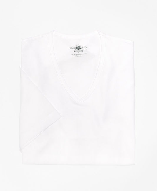 Brooks Brothers Men Country Club Mercerized Cotton V-Neck