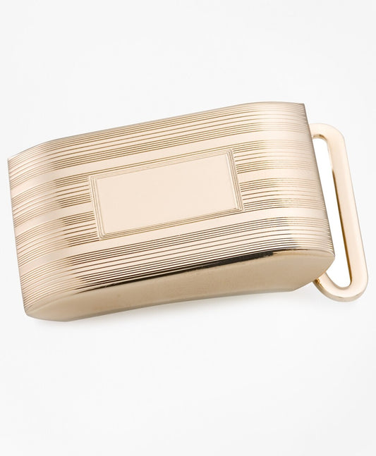 Brooks Brothers Men Gold Plated Sterling Engravable Plaque Buckle