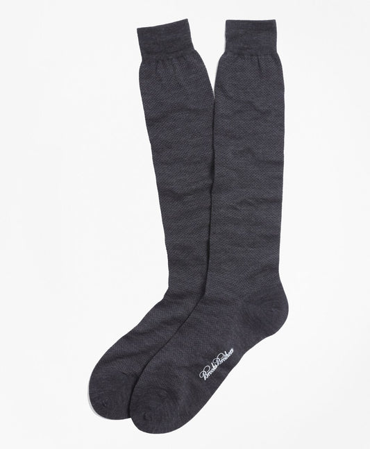 Brooks Brothers Men Merino Wool Mini Dot Over-the-Calf Socks