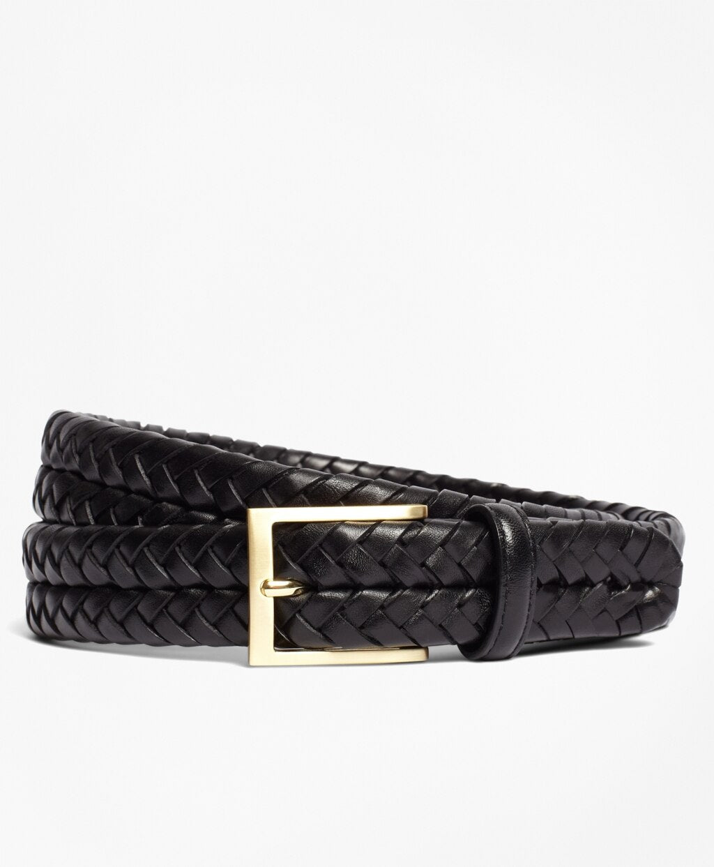 Brooks Brothers Men Leather Braided Belt