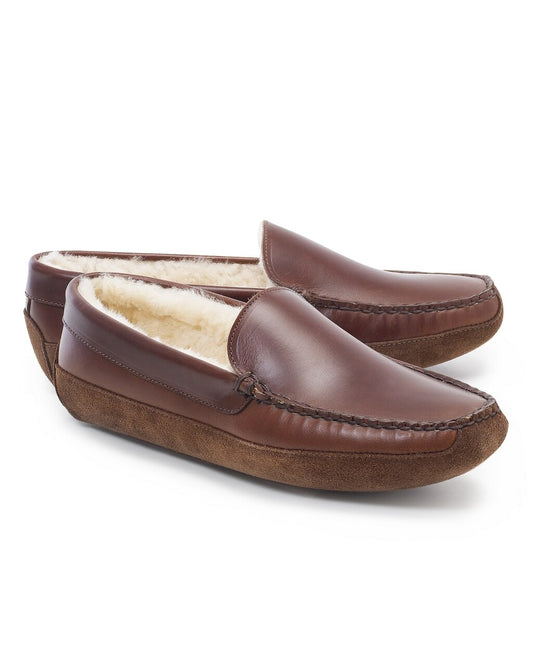 Brooks Brothers Men Shearling Slippers