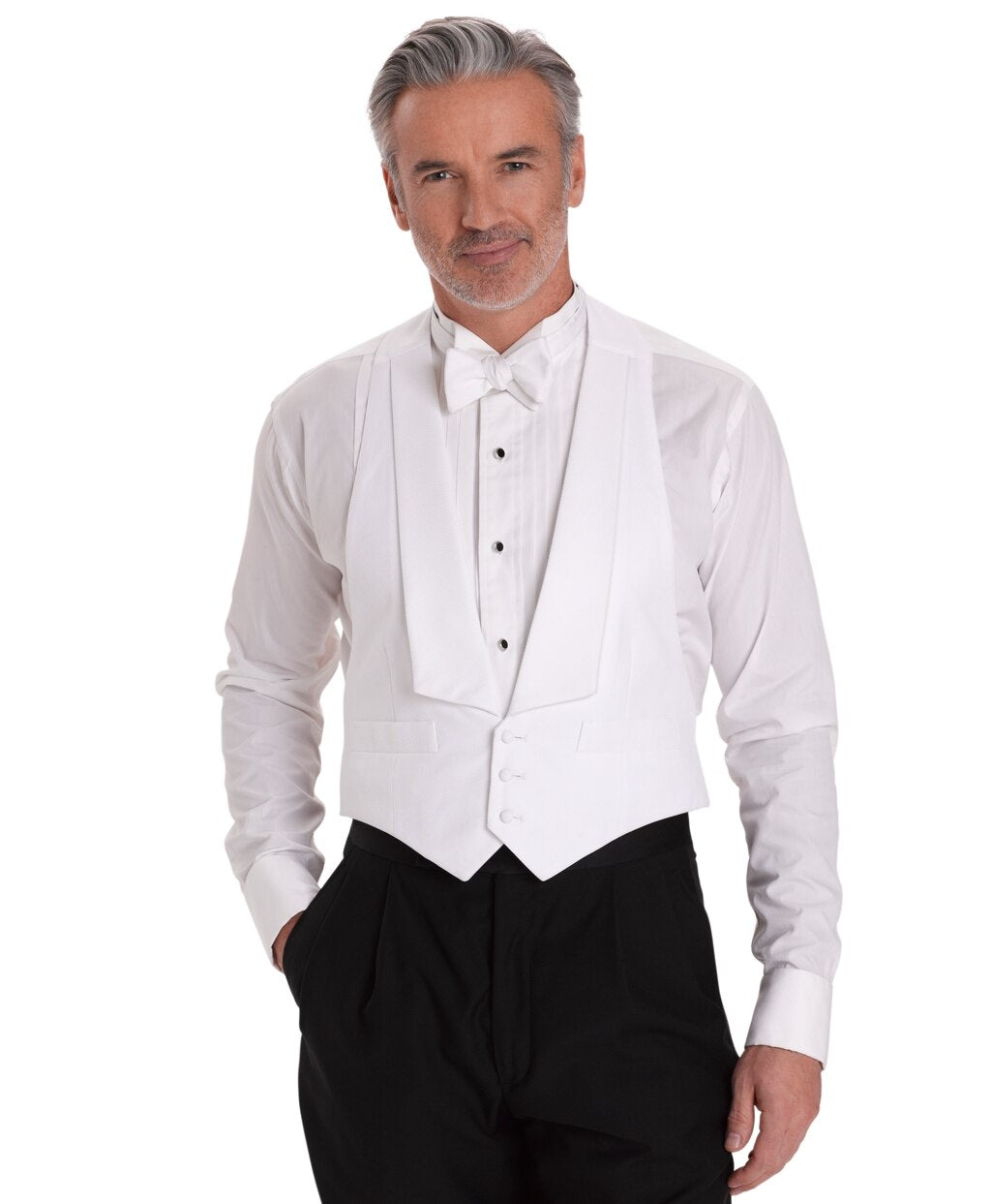 Brooks Brothers Men White Cotton Pique Tuxedo Vest