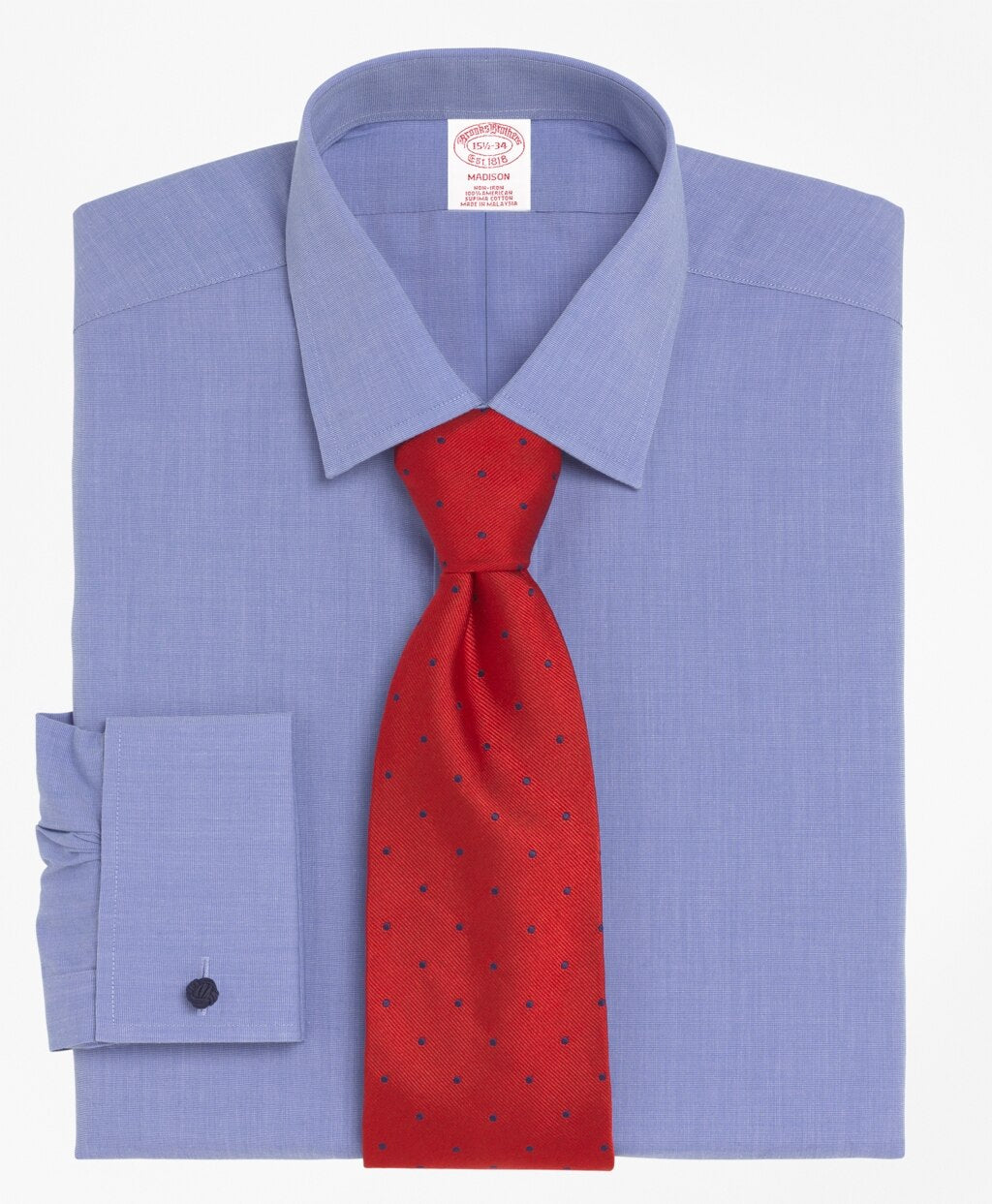 Brooks Brothers Men Madison Classic-Fit Dress Shirt, Non-Iron Spread Collar French Cuff
