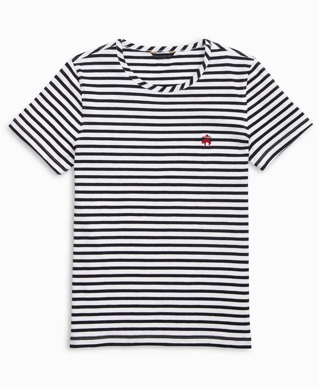 Brooks Brothers Women Striped Stretch Cotton Jersey Crewneck T-Shirt