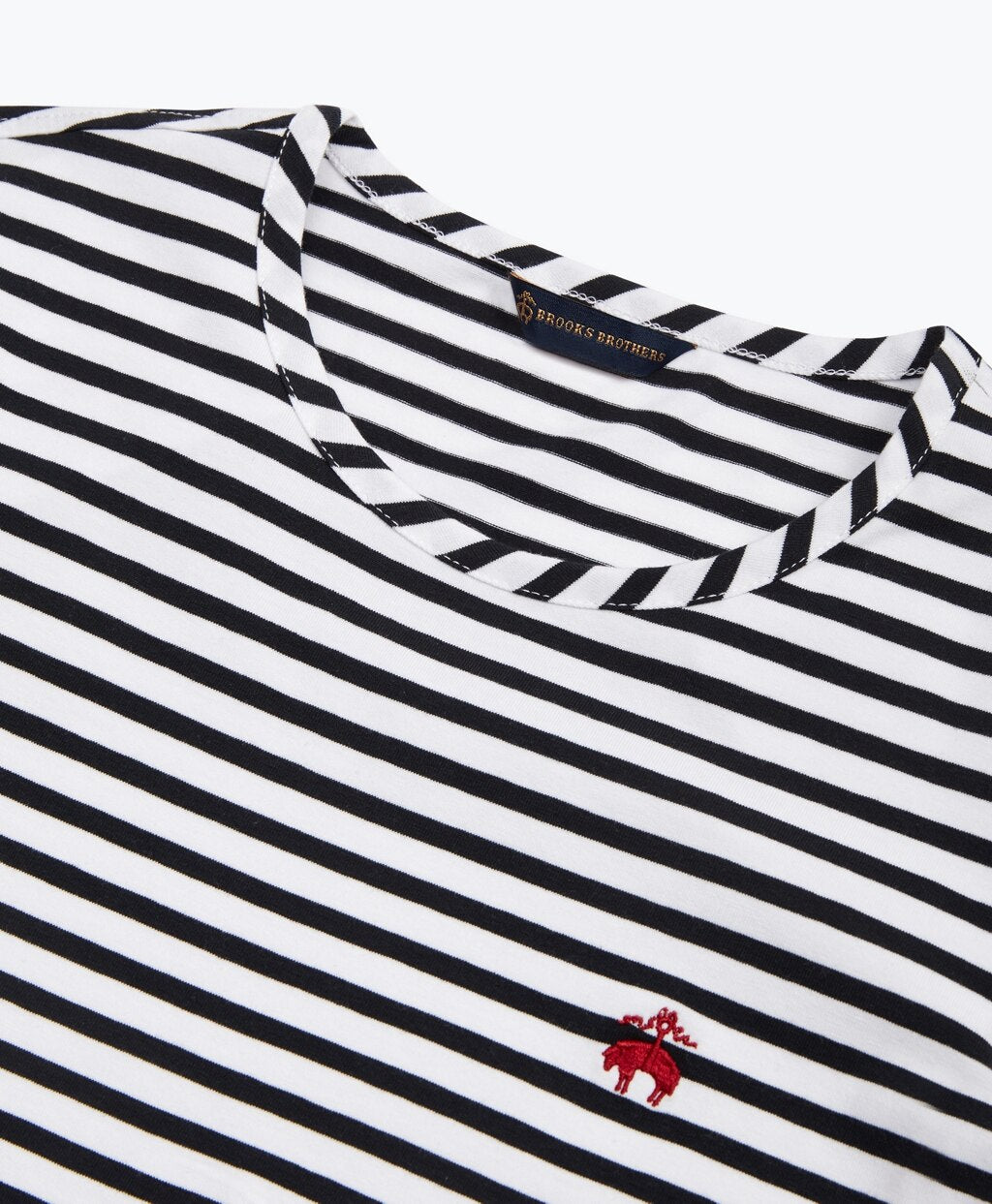 Brooks Brothers Women Striped Stretch Cotton Jersey Crewneck T-Shirt