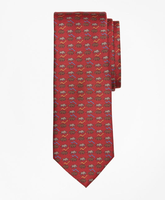 Brooks Brothers Men Bull and Bear Print Tie