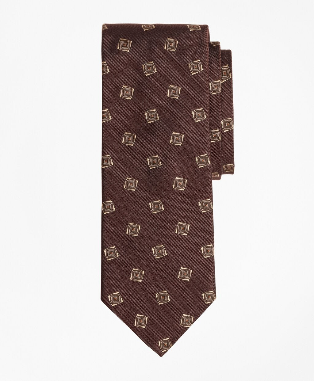 Brooks Brothers Men Limited Edition Archival Collection Geometric Silk Jacquard Tie