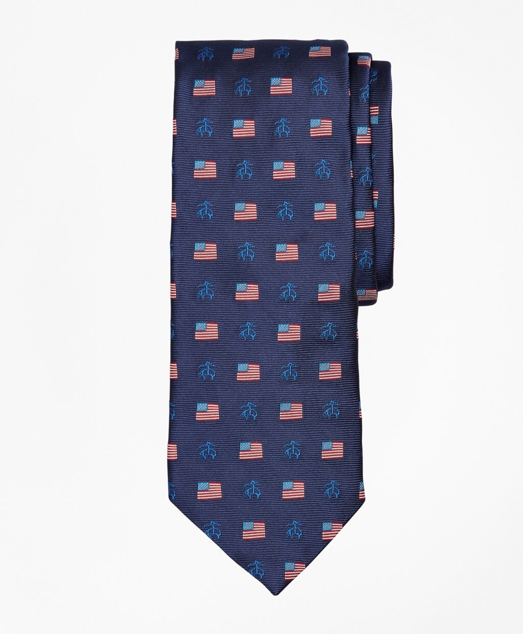 Brooks Brothers Men American Flag and Fleece Tie