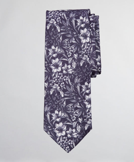 Brooks Brothers Men Silk and Linen Floral Tie