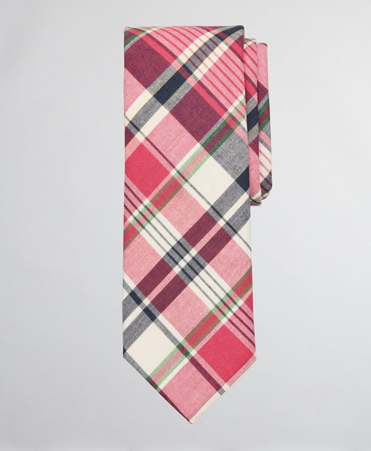 Brooks Brothers Men Pink Madras Tie
