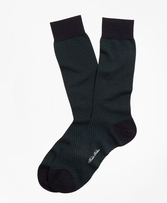 Brooks Brothers Men Basketweave Crew Socks