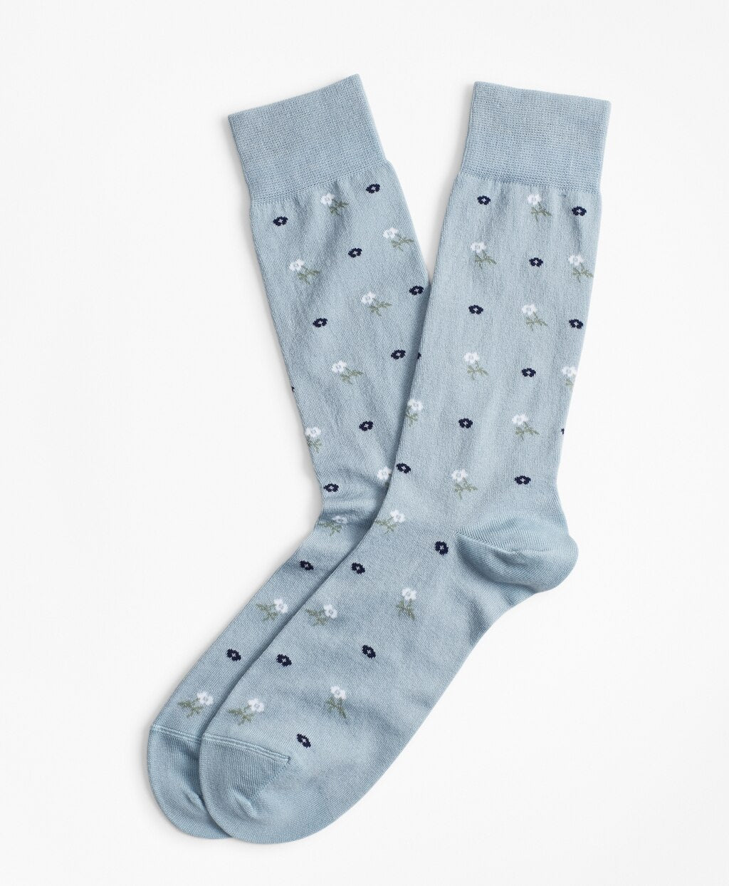 Brooks Brothers Men Geometric Floral Crew Socks