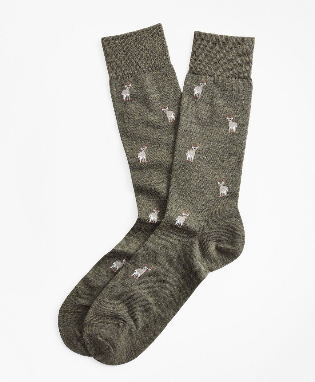 Brooks Brothers Men Reindeer Crew Socks