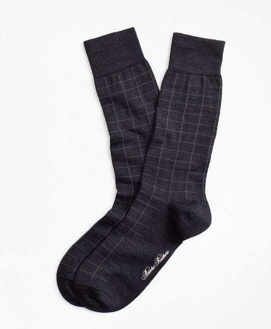 Brooks Brothers Men Windowpane Crew Socks