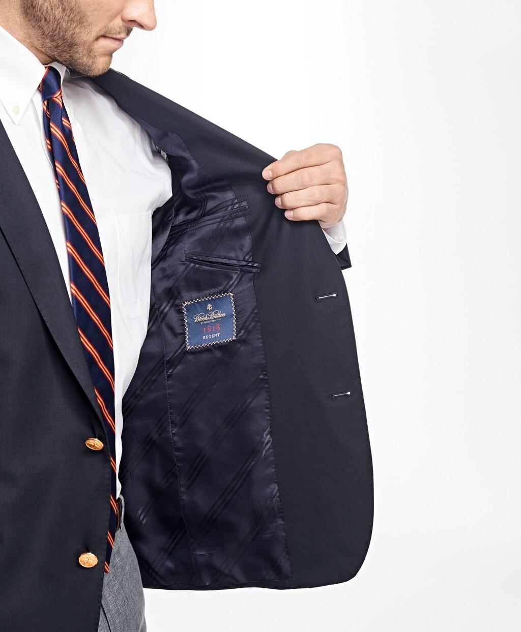 Brooks Brothers Men Regent Fit Two-Button 1818 Blazer