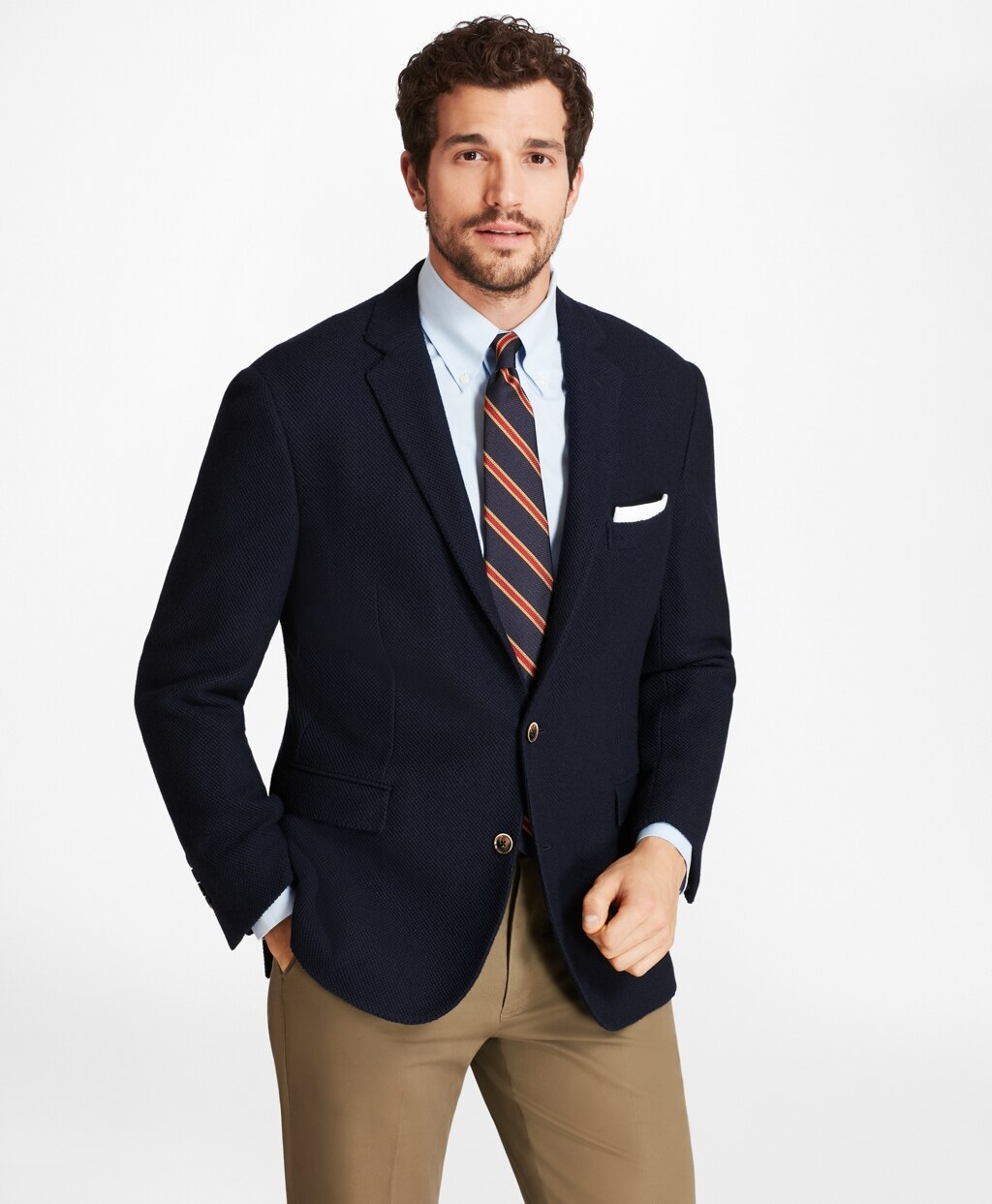 Brooks Brothers Men Regent Fit Textured Two-Button Blazer