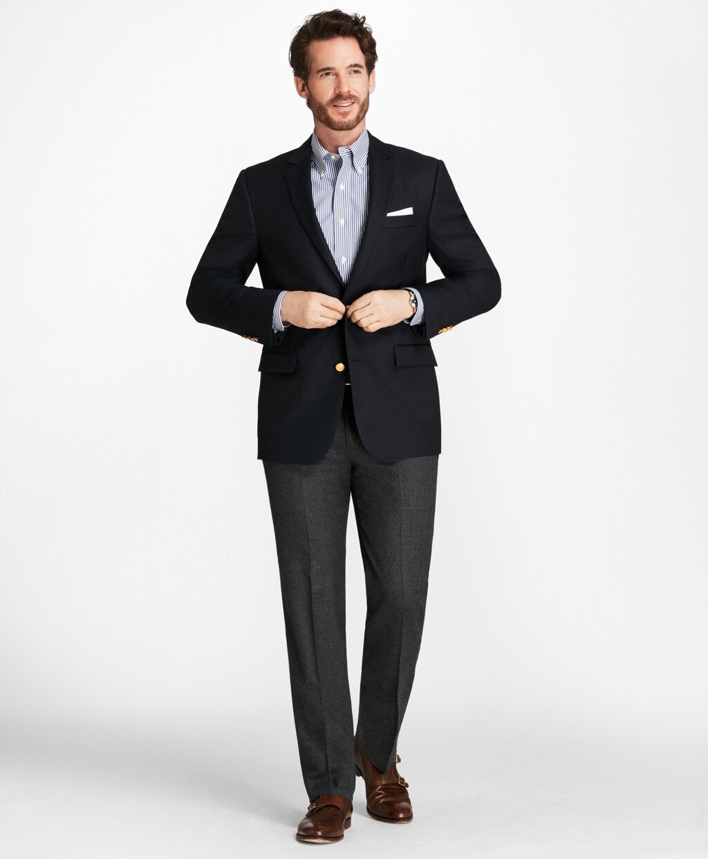 Brooks Brothers Men Country Club Regent Fit Saxxon™ Wool Two-Button Blazer