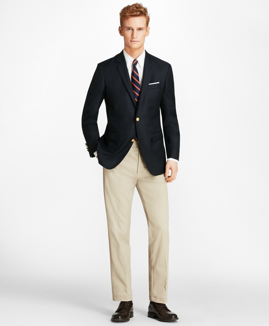 Brooks Brothers Men Country Club Milano Fit Saxxon™ Wool Two-Button Blazer