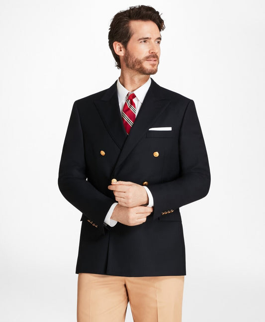 Brooks Brothers Men Country Club Regent Fit Saxxon™ Wool Double-Breasted Blazer