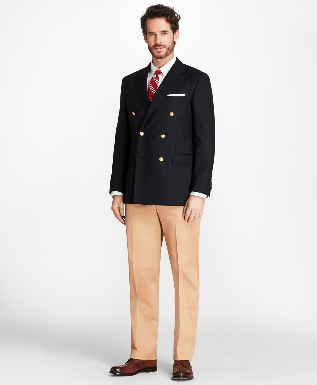 Brooks Brothers Men Country Club Regent Fit Saxxon™ Wool Double-Breasted Blazer