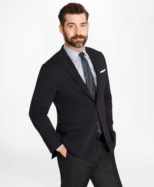 Brooks Brothers Men Regent Fit Two-Button Wool Jersey Blazer
