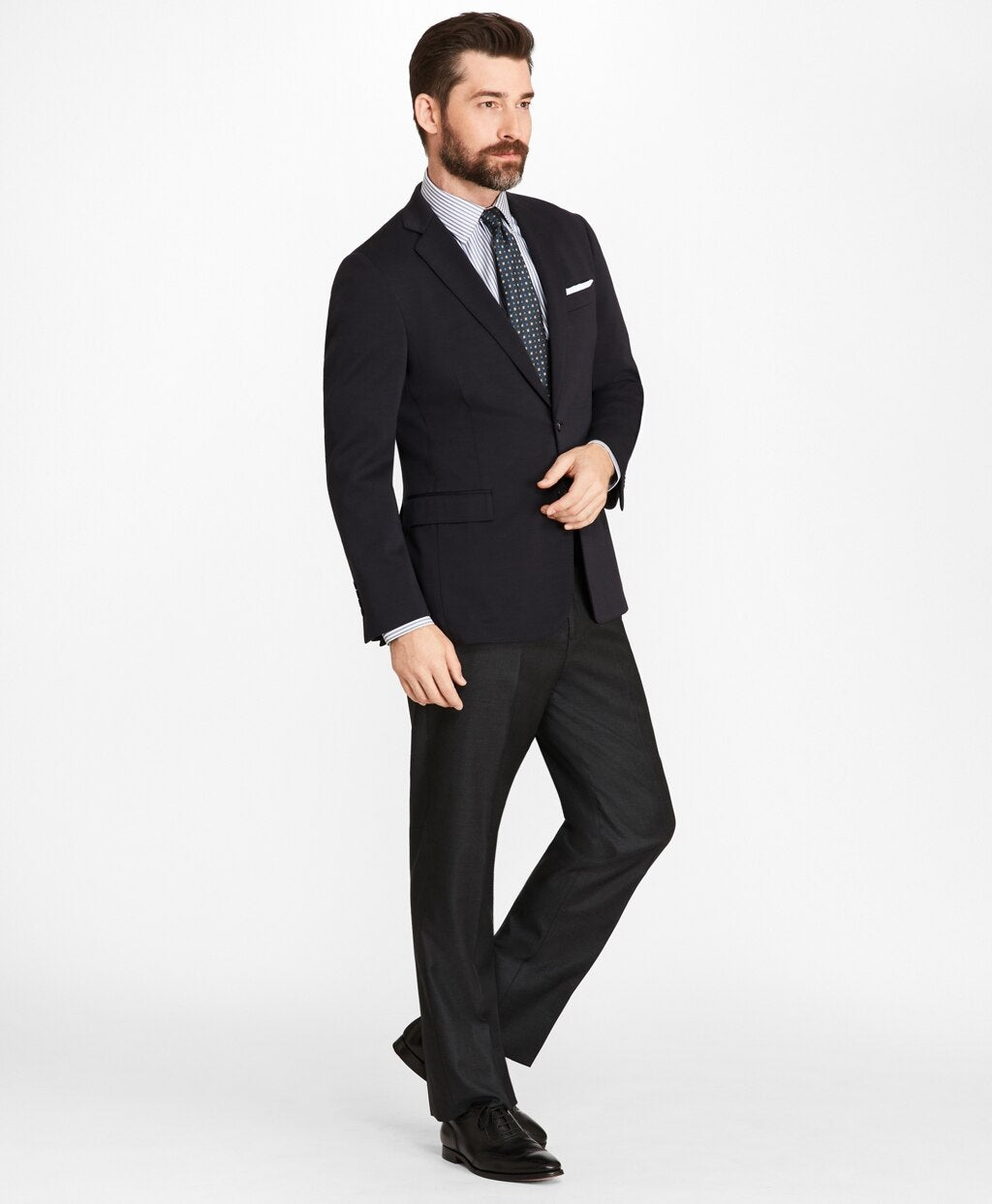 Brooks Brothers Men Regent Fit Two-Button Wool Jersey Blazer
