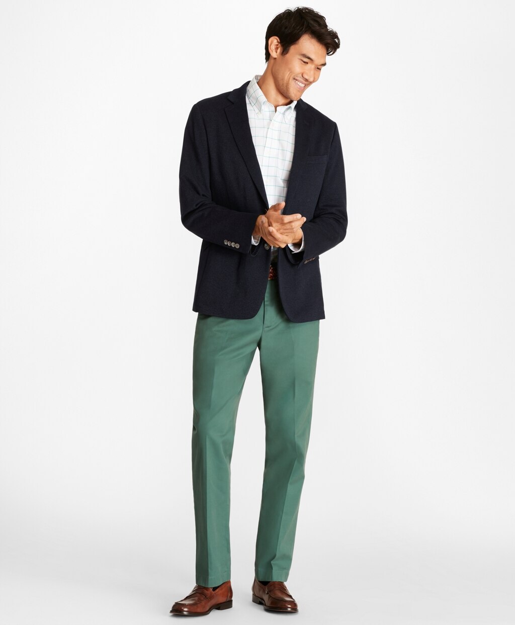 Brooks Brothers Men Regent Fit Two-Button Knit Blazer