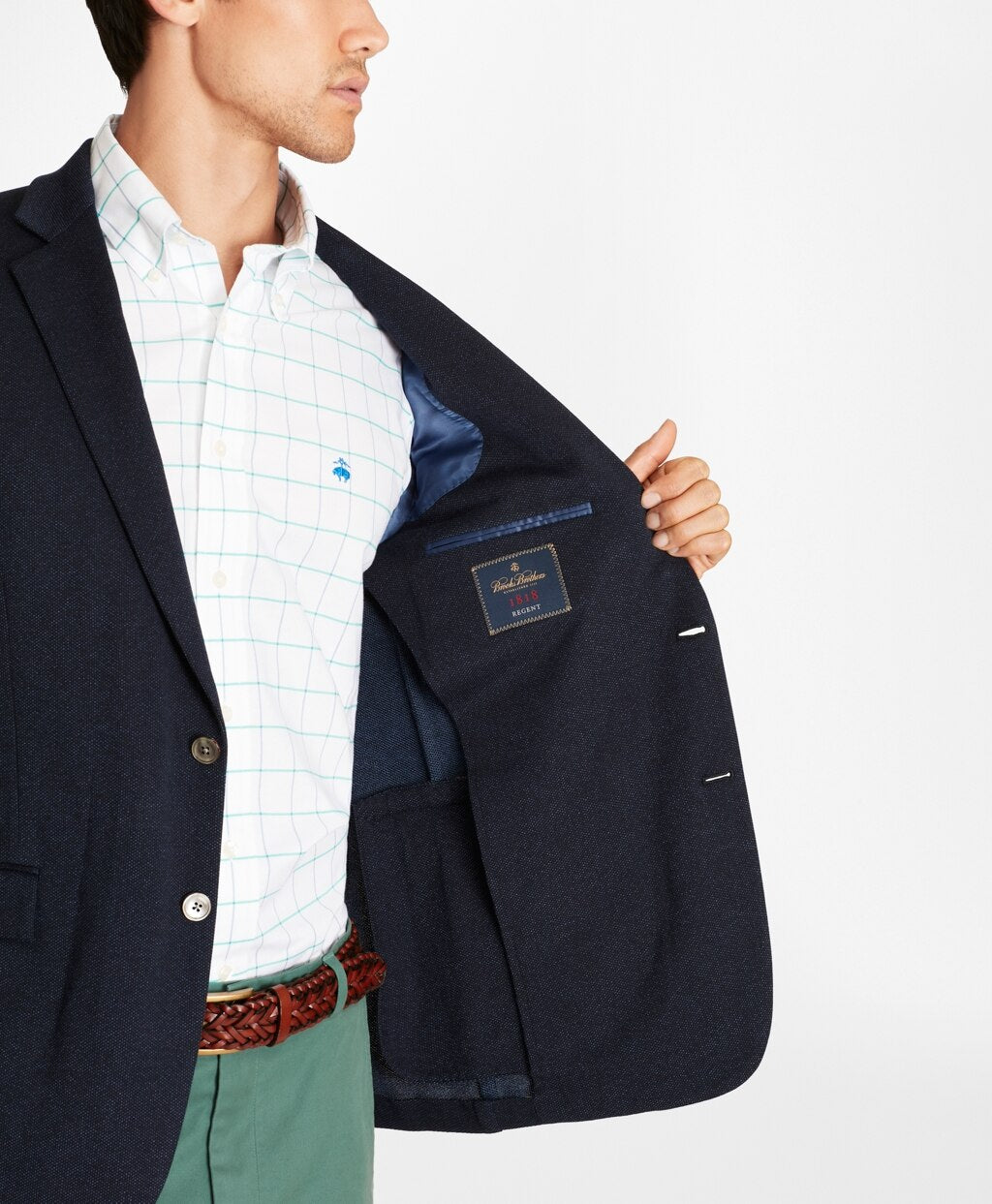 Brooks Brothers Men Regent Fit Two-Button Knit Blazer