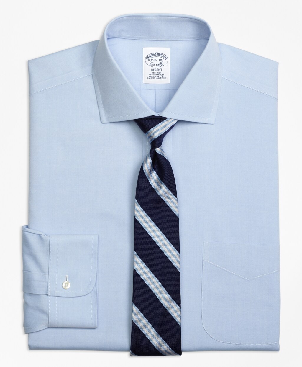 Brooks Brothers Men Regent Fitted Dress Shirt, Non-Iron Spread Collar