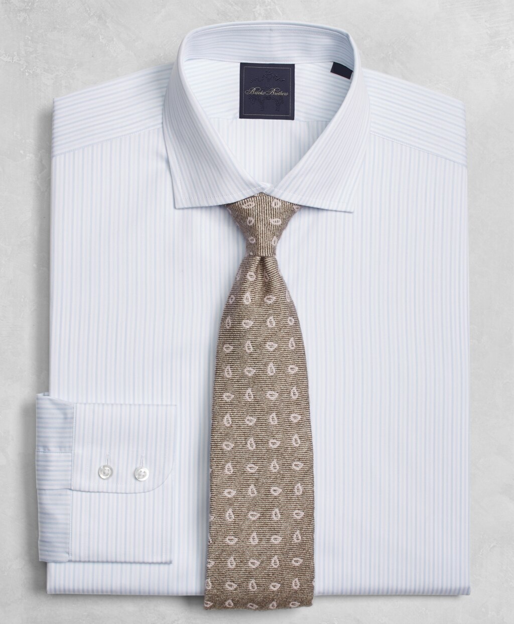 Brooks Brothers Men Golden Fleece® Milano Slim-Fit Dress Shirt, English Collar Two-Tone Alternating-Stripe