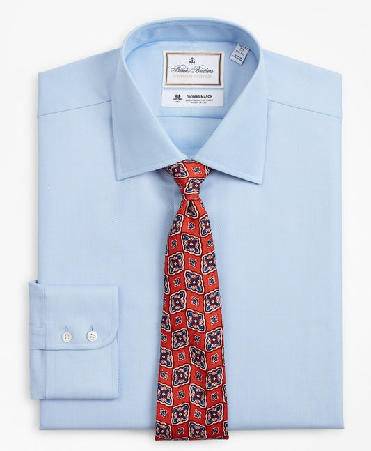 Brooks Brothers Men Luxury Collection Regent Fitted Dress Shirt, Franklin Spread Collar Dobby