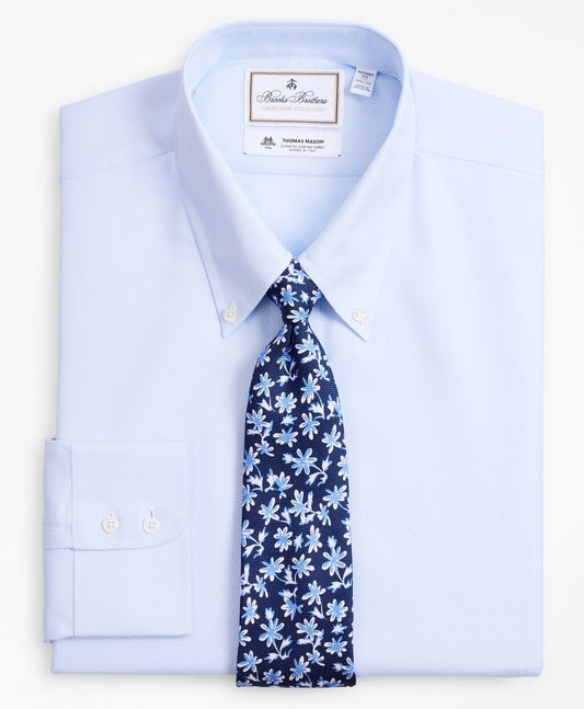 Brooks Brothers Men Luxury Collection Regent Fitted Dress Shirt, Button-Down Collar Dobby Links