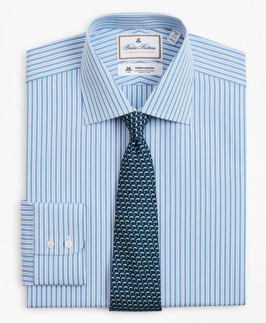 Brooks Brothers Men Luxury Collection Regent Fitted Dress Shirt, Franklin Spread Collar Pinstripe