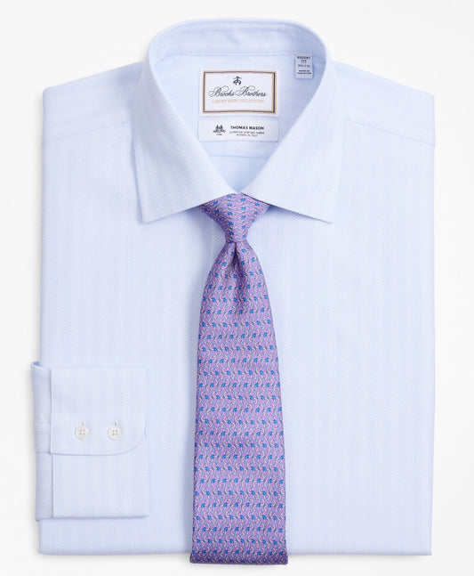 Brooks Brothers Men Luxury Collection Regent Fitted Dress Shirt, Franklin Spread Collar Stripe