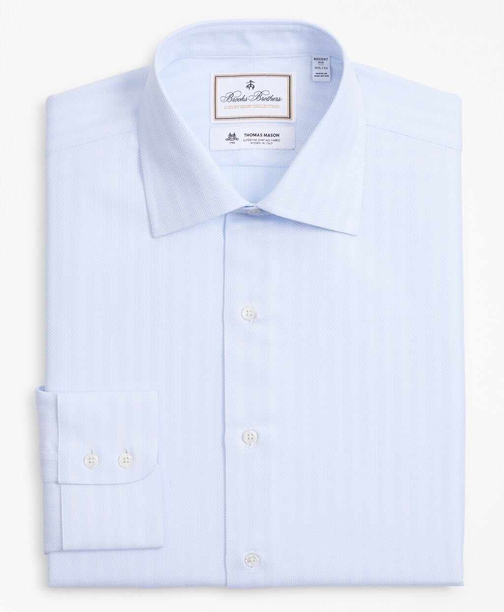 Brooks Brothers Men Luxury Collection Regent Fitted Dress Shirt, Franklin Spread Collar Stripe