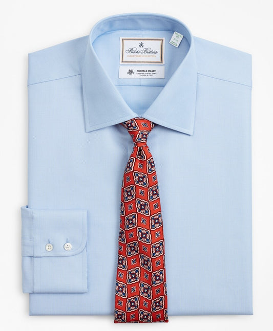 Brooks Brothers Men Luxury Collection Milano Slim-Fit Dress Shirt, Franklin Spread Collar Dobby