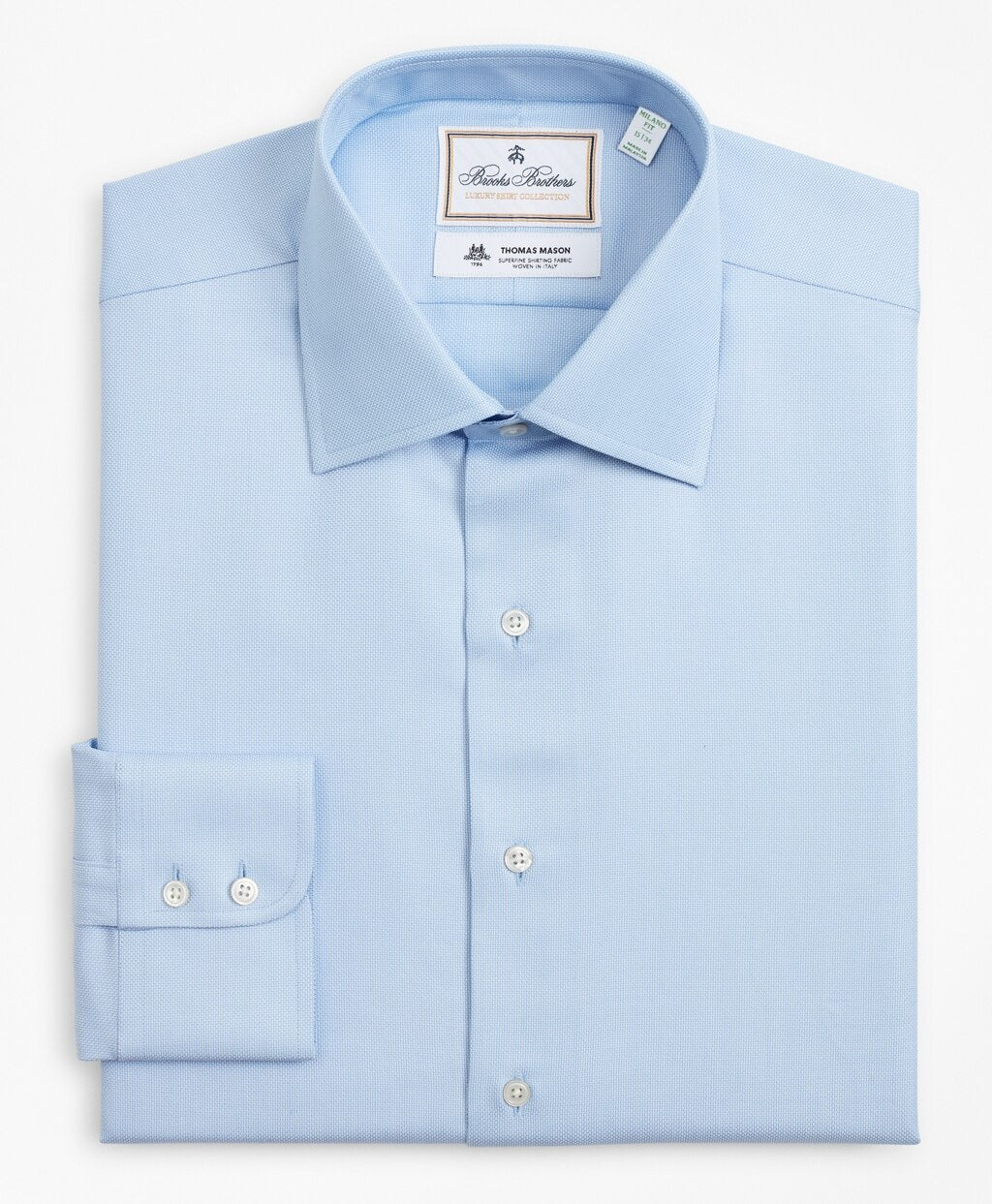 Brooks Brothers Men Luxury Collection Milano Slim-Fit Dress Shirt, Franklin Spread Collar Dobby