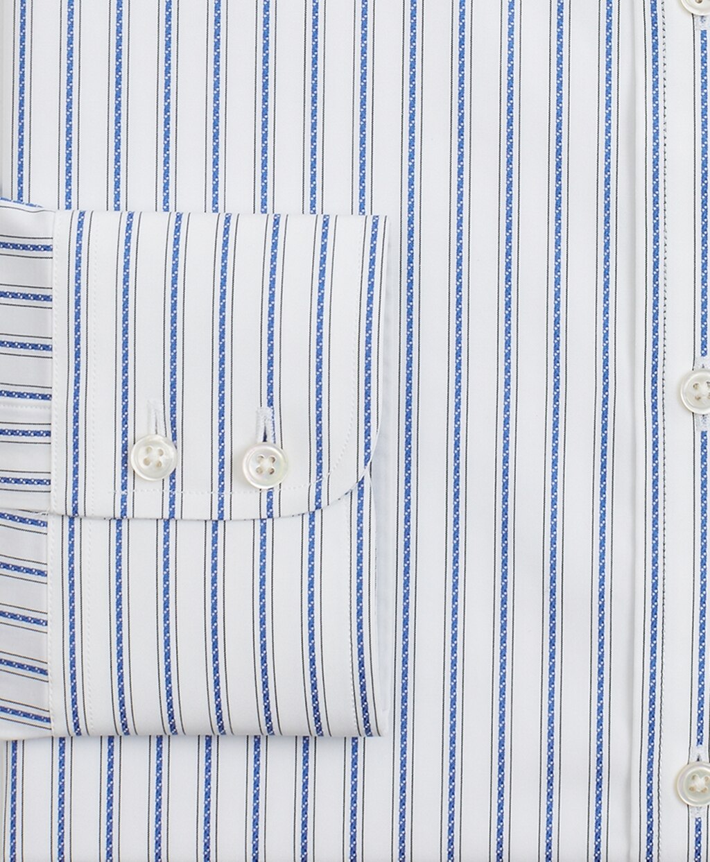 Brooks Brothers Men Luxury Collection Milano Slim-Fit Dress Shirt, Button-Down Collar Stripe
